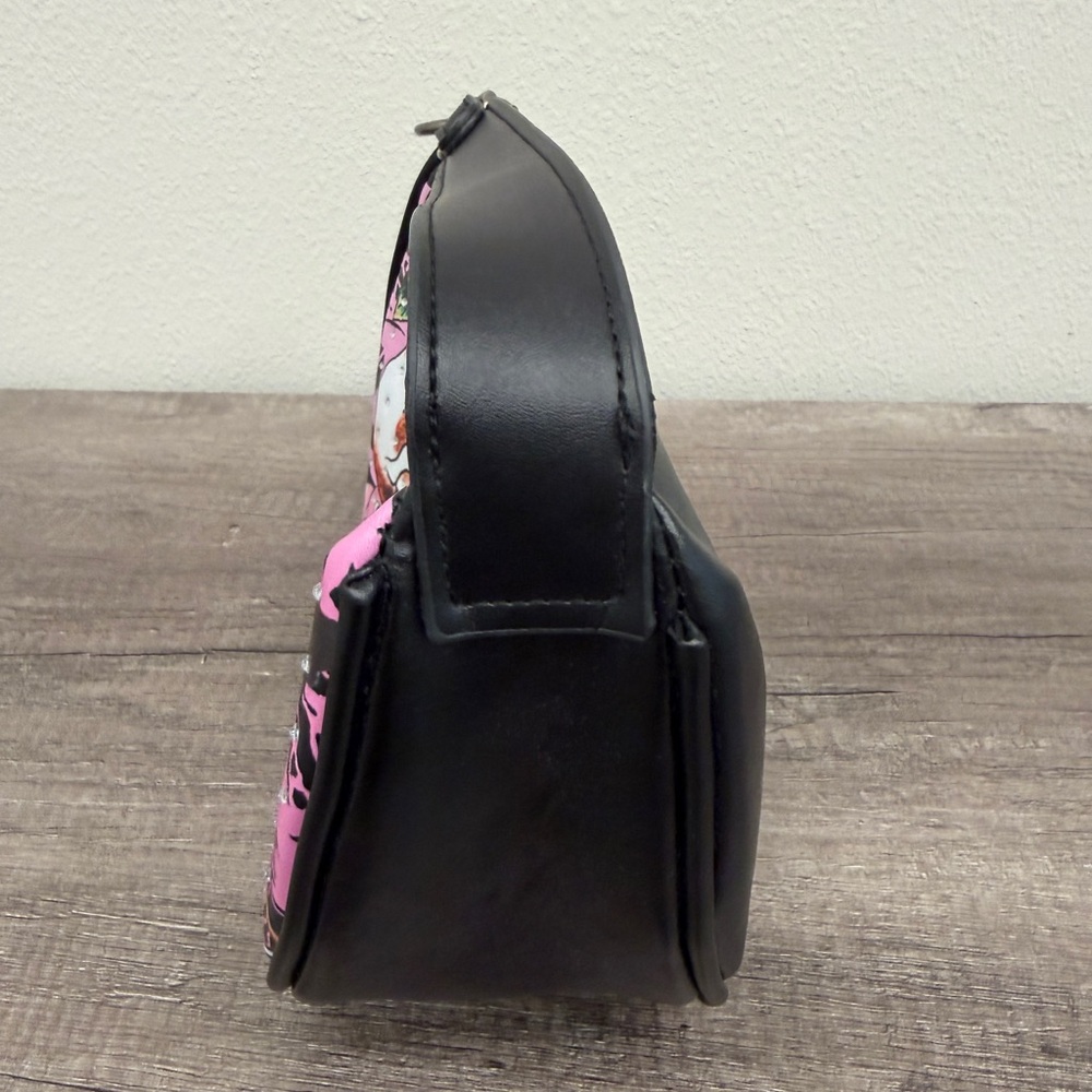 Ed Hardy Black and Pink Skull Tattoo Shoulder Bag NWT Purse - Picture 2 of 6